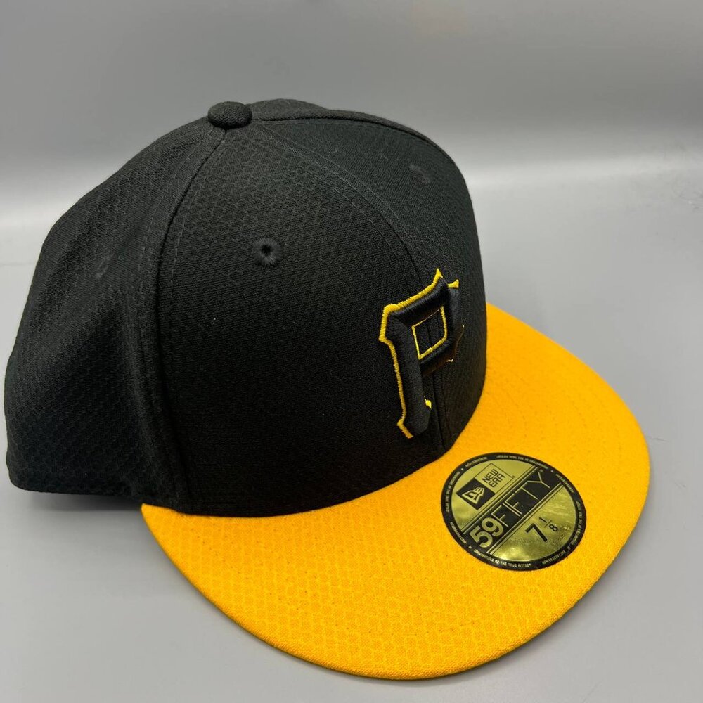 Pittsburgh Pirates Hat Men 7 1/8 Black Yellow 59Fifty New Era Fitted Cap‎ New - Picture 6 of 8